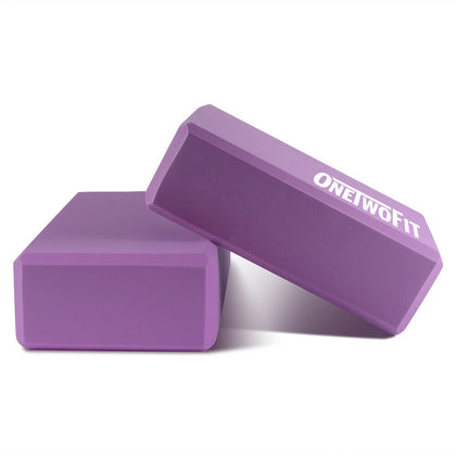2 Yoga Block Fitness Foam Yoga Brick Pilates Balance Stretching Exercise Workout
