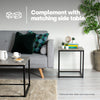 Industrial Coffee Table Rectangular Metal Frame Grey Modern Portable Living Room
