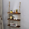 Wooden Hanging Shelf Window Wall Plant Rope Hanging Shelves for Kitchen Bathroom
