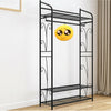 Industrial Vintage Metal Clothes Rail Dress Hanger Bar Open Wardrobe Shoe Shelf