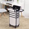 4IN1 Makeup Train Trolley Case Beauty Vanity Hairdressing Box on Wheels W/Drawer