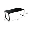 Tempered Glass Coffee Table with Metal Frame Side End Table Modern Living Room