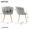 Velvet Upholstered Accent Chair Wing Back Armchair with Pilow & Metal Legs Grey
