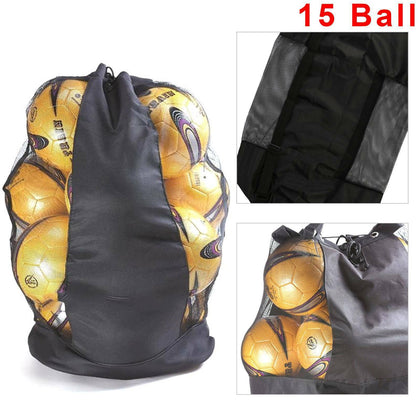 15 Balls Nylon Basketball Football Storage Net Bag Sports Balls Carry Mesh