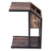 Wooden Industrial End Table Narrow Nightstand Side Table Side Sofa End Desk UK