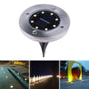 8LED Solar Powered Buried Ground Light Outdoor Path Garden Decking Lamp UK