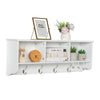 Wall Mounted 4 Hooks Heavy Duty Coat Rack Hat Rack Storage Entry Shelf MDF
