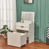 Dressing Table Stool Bedroom Vanity Makeup Desk w/Mirror&Drawe