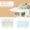 4 in 1 Baby Highchair Infant Feeding Seat Kids Table&Chair Set W/Adjustable Tray
