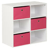 Hartleys White 6 Cube Kids Toy/Games Book Shelf Bedroom Storage Unit & 3 Drawers