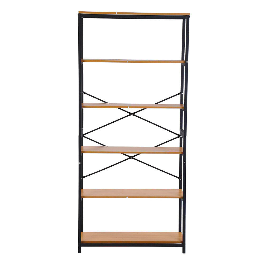 6 Tiers Bookshelf Bookcase Ladder Shelf Storage Display Unit Metal Plant Stand