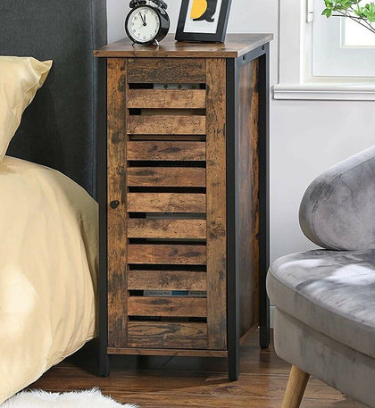 Tall Boy Bedside Cabinet Industrial Cupboard Side Table Bedroom Bathroom Storage