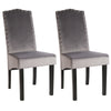 2/4pcs Vintage High Back Knocker Ring Dining Chairs Velvet Padded Dinner Seat