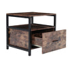 Bedroom Night Stand Bedside Cabinet Rustic Wooden 1 Drawer With Shelf Side Table
