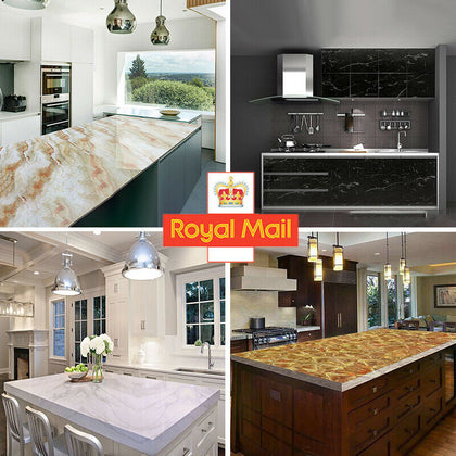 5M Marble Wall Sticker Wallpaper Waterproof Kitchen Cabinet Decor Self Adhesive