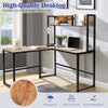 L-Shaped Corner Computer Desk Large PC Table Workstation with Storage Bookcase