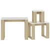 Living Room Modern Nesting Tables 3 pcs Oak and White Chipboard