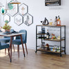 Kitchen Trolley Serving Trolley with storage and Wine Rack Industrial Vintage