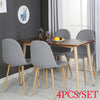 Set of 4 Dining Chairs Fabric Padded Seat Metal Legs Office Kitchen Lounge Chair