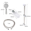 Adjustable Chrome Shower Slider Riser Rail Bar Kit Set Modern Head &Hose Holder