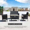Rattan Garden Furniture Set 4 PCS chairs sofa Table Outdoor Patio Conservatory