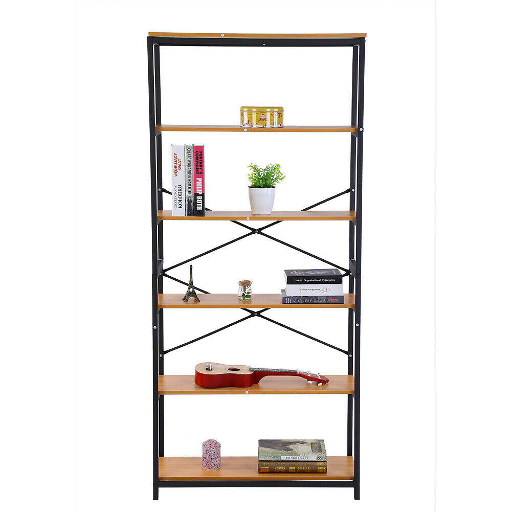 6-Tier Metal Ladder Shelf Bookshelf Storage Rack Plants Display Shelving Unit UK