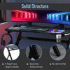 LED Game Office Desk Computer with Cup Holder 2 Cable Management, Black