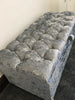 LARGE SLATE GREY CRUSHED VELVET OTTOMAN, TOYS STORAGE FOOTSTOOL, BLANKET BOX.