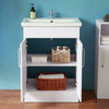 Modern Bathroom Vanity Unit with Basin Sink Storage Cabinet Furniture 600 White