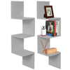 Corner Book Shelf Wall Unit Storage Grey 3 Tier Floating Display Stand Bookcase