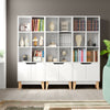 Bookcase White Bookshelf 6 Cubes Displaying Cabinet 2 Doors Kitchen Cupboard