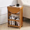 Foldable Magazine Rack Drop Leaf Side Table Bookcase Storage Shelf Lamp Stand UK