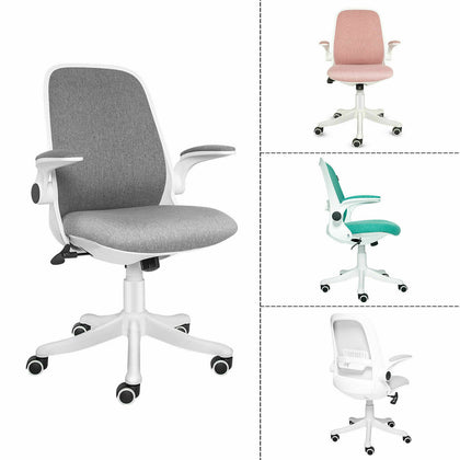 Mesh Office Chair Adjustable Swivel Computer Desk Rocker Padded Flip-up Armrest