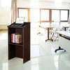 Wooden Stand Up Speaking Lectern Floor Standing Podium Table Adjustable Shelf
