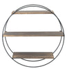 Metal Frame Round Wall Floating Ledge Shelf Book Storage Spice Rack Home Decor