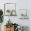 2pcs Wall Floating Shelf Metal Wire Cube Display Rack Shelving Unit Small+ Large