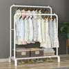 Double Clothes Rail Rack Garment Hanging Heavy Duty Organizer Coat Storage Shelf