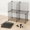16 Metal Wire DIY Storage Cubes Bookcase Shelving Unit Wardrobe Display Black.