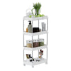 Mondeer 4-Tier Storage Trolley Storage Shelf with Wheels Kitchen Bathroom White