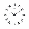 Luxury 3D DIY Wall Clock Roman Numeral Mirror Sticker Home Living Room Art Décor