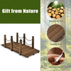 Wooden Garden Bridge Metal Chain Arc Footbridge Outdoor Pond Walkway Lawn Décor