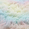 Fluffy Faux Fur Round Rainbow Rug Large Floor Plush Soft Carpet Rug Non Slip Mat