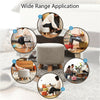 Small Footstool Linen Removable Cover Stool Ottoman Round Pouffe Seat Wooden Leg