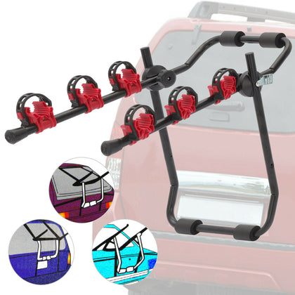 3 BICYCLE BIKE CAR CYCLE CARRIER RACK UNIVERSAL FITTING SALOON HATCHBACK ESTATE