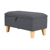 Rectangle Fabric Ottoman Storage Chest Padded Footstool Pouffe Chair Bench Trunk