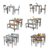 Modern 2/4 Seat Dining Table and Chairs Set Metal Wood Kitchen Home Restaurant