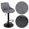 2x Velvet Swivel Bar Stools Button Back Kitchen Dining Breakfast Bar Chair Seat