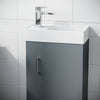 Compact 400mm Basin Vanity Unit Grey Wall Hung Bathroom Sink & Tap Set |Nanuya