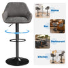 Bar Stools Set 2pcs Height Adjustable Swivel Bar Stools Bar Chair with Backrest