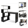 Mondeer L Shaped Computer Desk Corner Desk 360 Degree Rotatable Shelve Black